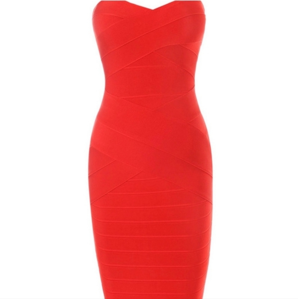 Gorgeous House of CB bandage dress in red, SM.